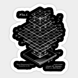3D Chess Board Patent Print Sticker